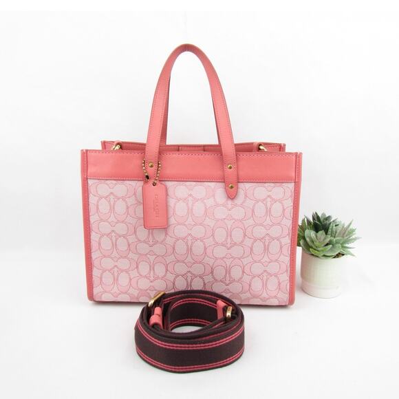 Coach Field Tote 30 In Signature Jacquard Bag - Picture 2 of 8